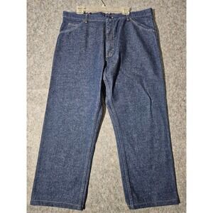 Bulwark Flame Resistant Work Jeans Mens 40x28 Dark Wash Denim Cotton FR